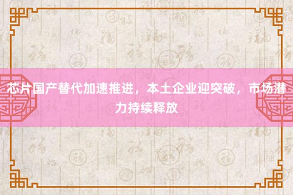 芯片国产替代加速推进，本土企业迎突破，市场潜力持续释放