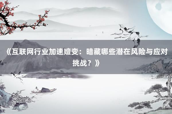 《互联网行业加速嬗变：暗藏哪些潜在风险与应对挑战？》
