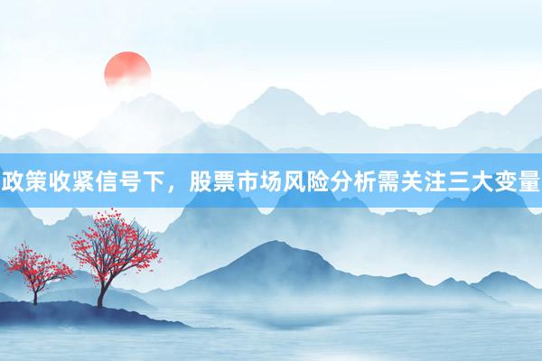 政策收紧信号下，股票市场风险分析需关注三大变量