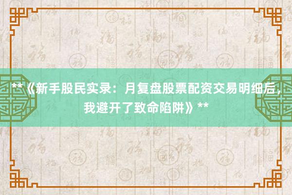 **《新手股民实录：月复盘股票配资交易明细后，我避开了致命陷阱》**