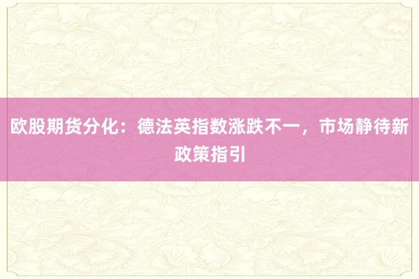 欧股期货分化：德法英指数涨跌不一，市场静待新政策指引